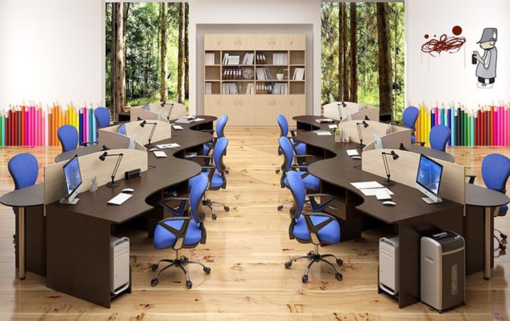 Офисный набор мебели SIMPLE с эргономичными столами и тумбами в Нальчике - изображение 4